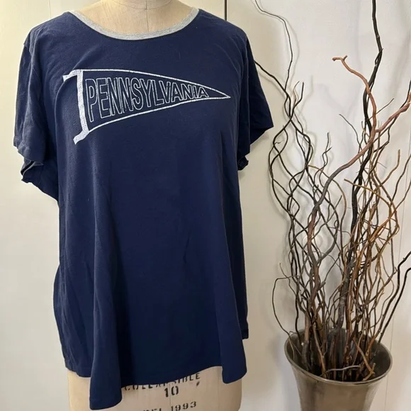 Pennsylvania Pennant T-shirt short sleeve navy - Picture 1 of 5